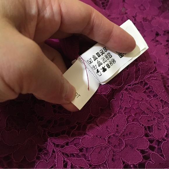 Zara midi skirt lace overlay purple hi rise size Xs Womens new - Picture 5 of 8